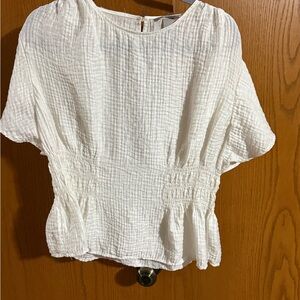 H&M White Textured Blouse